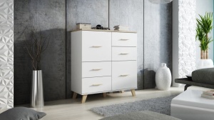 COMODA LIVING LOTTA ALB/NATURAL DESIGN SCANDINAV CM