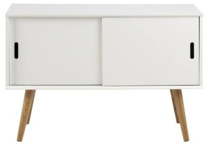 COMODA MITRA ALBA, DIN MDF SI LEMN, STIL SCANDINAV, B2