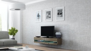 COMODA RTV LIVING CU LED VIGO 140 LATTE DESIGN MODERN CM