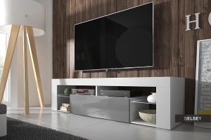 COMODA TV HUGO DE CULOARE GRI140CM DESIGN MODERN