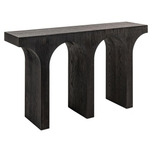 CONSOLA ASHFORD, 214126, CONFECTIONATA DIN FURNIR, LEMN DE STEJAR SI PAL, CULOAREA MARO INCHIS, STIL MODERN