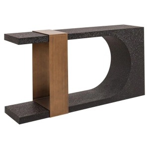 CONSOLA BAZEL BLACK/GOLD 3520, CONFECTIONAT DIN METAL SI STICLA SECURIZATA, RICHMOND INTERIORS