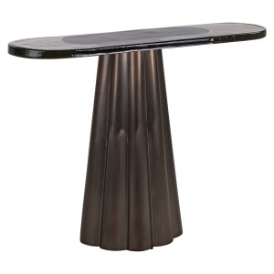 CONSOLA LIVING, BARWICK 110CM, REALIZATA DIN METAL SI STICLA, CULOARE MARO ANTICHIZAT, DESIGN DEOSEBIT, RICHMOND INTERIORS - Img 3