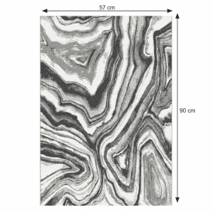 Covor, alb/negru/model, 57x90, SINAN, 0000267962