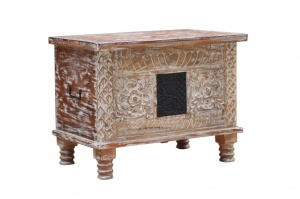 CUFAR/LADA DE DEPOZITARE, MYSTIC 65CM, LEMN MASIV SCULPTAT MANUAL 39649