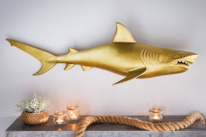 DECORATIUNE 105CM, RECHIN, DIN METAL AURIU, DREAPTA, COD 43046