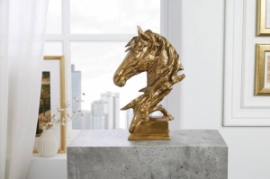 DECORATIUNE 40CM, HORSE, DIN METAL AURIU, 42989