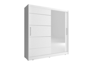 DULAP DORMITOR CU OGLINDA MAJA I ALU 180 ALB DESIGN MODERN PSK