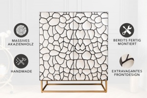 DULAP LIVING, 120CM, LEMN DE MANGO/METAL, ALB/NEGRU, ARTIM GROUP COLLECTION - Img 8