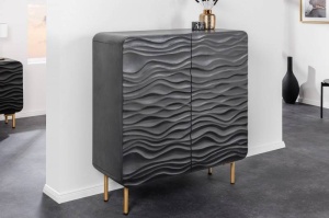 DULAP LIVING WAVE, 120CM, DIN LEMN MASIV MANGO, NEGRU, ARTIM GROUP SELECTION
