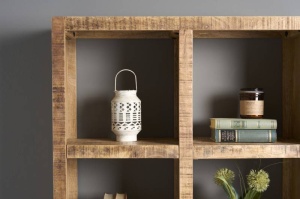 DULAP ORGANIZATOR 180X80CM, IRON CRAFT, COD 42377, DIN LEMN MANGO, STIL INDUSTRIAL - Img 2