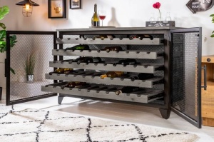 DULAP PENTRU STICLE, BODEGA 127CM, COD 40449, METAL SI LEMN PIN - Img 2