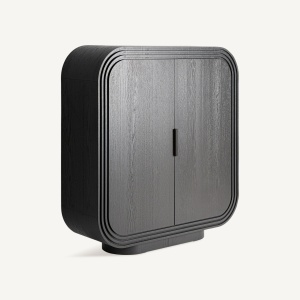 DULAP RIZE 148CM, LEMN DE STEJAR DE CULOARE NEAGRA, STIL ART DECO, VICAL HOME
