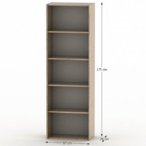 ETAJERA INALTA TEMPO ASISTENT NEW 001, CU RAFTURI, STEJAR SONOMA, DIN PAL MELAMINAT, STIL MODERN, TK - Img 2