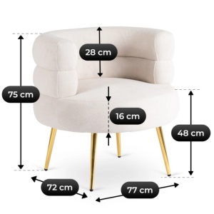 FOTOLIU, ARTIM MEBLE, REALIZAT DIN MATERIAL BOUCLE CREM SI METAL, STIL MODERN - Img 7