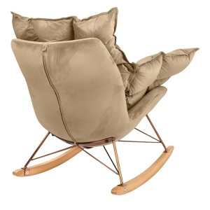 FOTOLIU BALANSOAR SWING VELVET, KHAKI, TAPITERIE DIN CATIFEA, STIL MODERN - Img 3