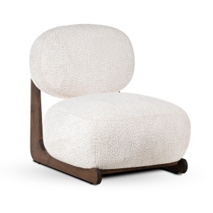 FOTOLIU CONFORTABIL BAOBAB, CREM/NUC, TAPITERIE DIN TEXTIL, SPUMA SI LEMN, STIL MODERN