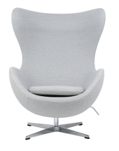 FOTOLIU CONFORTABIL EGG CLASSIC, GRI DESCHIS 17/CROM, DIN CASMIR SI METAL, STIL MODERN B2 - Img 2