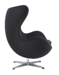 FOTOLIU CONFORTABIL EGG CLASSIC, GRI INCHIS 5/CROM, DIN CASMIR SI METAL, STIL MODERN - Img 3