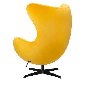 FOTOLIU CONFORTABIL EGG CLASSIC VELVET, GALBEN/NEGRU, DIN CATIFEA SI METAL, STIL MODERN - Img 2