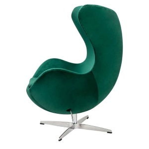FOTOLIU CONFORTABIL EGG CLASSIC VELVET, VERDE/CROM, DIN CATIFEA SI METAL, STIL MODERN - Img 2