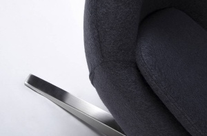 FOTOLIU CONFORTABIL EGG SZEROKI, GRI INCHIS 27/CROM, DIN CASMIR SI METAL, STIL MODERN - Img 3