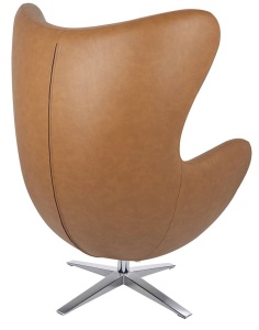 FOTOLIU CONFORTABIL EGG SZEROKI, MARO DESCHIS/CROM, DIN PIELE ECOLOGICA SI METAL, STIL MODERN B2 - Img 4