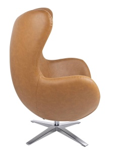 FOTOLIU CONFORTABIL EGG SZEROKI, MARO DESCHIS/CROM, DIN PIELE ECOLOGICA SI METAL, STIL MODERN B2 - Img 5