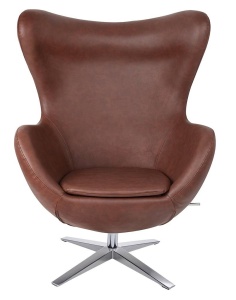 FOTOLIU CONFORTABIL EGG SZEROKI, MARO INCHIS/CROM, DIN PIELE ECOLOGICA SI METAL, STIL MODERN - Img 2