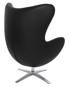 FOTOLIU CONFORTABIL EGG SZEROKI, NEGRU/CROM, DIN PIELE ECOLOGICA SI METAL, STIL MODERN - Img 4