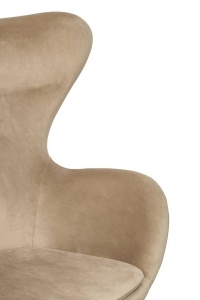 FOTOLIU CONFORTABIL EGG SZEROKI VELVET, KHAKI/CROM, DIN CATIFEA SI METAL, STIL MODERN - Img 7