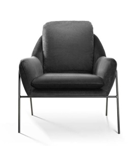 FOTOLIU CONFORTABIL MALI, NEGRU, STIL MODERN, CONFECTIONAT DIN METAL SI CATIFEA - Img 2