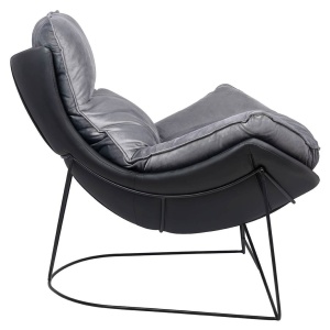 FOTOLIU CONFORTABIL OTILIA STAND VELVET, GRI INCHIS/NEGRU, DIN CATIFEA SI PIELE ECOLOGICA, STIL MODERN - Img 6