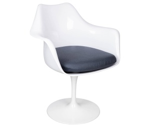 FOTOLIU CONFORTABIL TULIP, ALB/GRI, DIN ABS SI METAL, STIL MODERN B2
