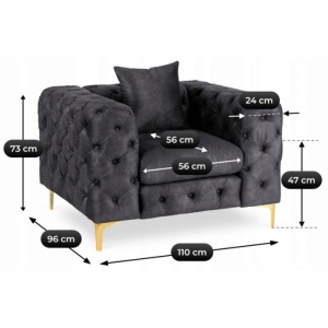 FOTOLIU DEOSEBIT, ARTIM MEBLE, MATERIAL TEXTIL( CATIFEA) SI SUPORT METALIC, CULOARE NEAGRA/AURIU, STIL MODERN - Img 8