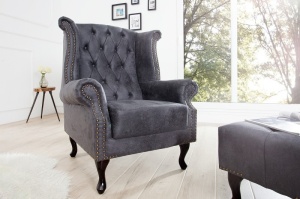 FOTOLIU LUX, DESIGN ENGLEZESC, CHESTERFIELD, GRI, 150CM