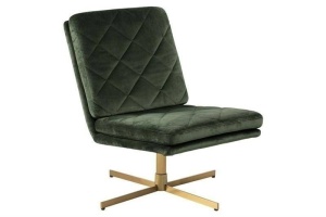 FOTOLIU PIVOTANT, CONFORTABIL, CARRERA, VERDE INCHIS/AURIU, DIN CATIFEA SI METAL, STIL MODERN B2 - Img 2