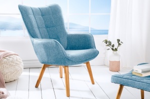 FOTOLIU SCANDINAVIA, COD 39273, DIN LEMN SI TAPITERIE, ALBASTRU STIL NORDIC