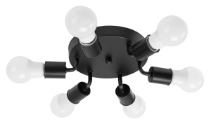 Lampa DE TAVAN Plafoniera 6-brate metal Black APP709-6C
