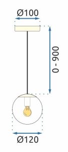 Lampă suspendată APP1249-1CP Gold - Img 4