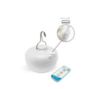 LAMPADAR SANTORINI, ALB, CONFECTIONAT DIN FIBRE NATURALE, CU TELECOMANDA - Img 3