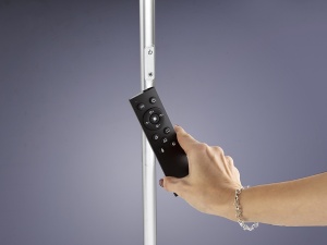 LAMPADAR VOLTA, CU TELECOMANDA 172 CM, ALB/OPAL, DIN METAL SI ACRIL, STIL MODERN - Img 3