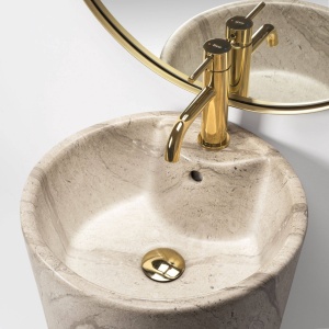 LAVOAR DE PODEA BLANKA, NATURAL, 84 CM, EFECT DE PIATRA MATA, DIN CERAMICA, CALITATE SUPERIOARA - Img 3
