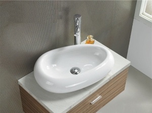 LAVOAR REA AMANDA, 54CM, MONTAJ PE BLAT, DIN CERAMICA, CALITATE SUPERIOARA, REA