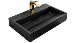 LAVOAR REA GOYA, NEGRU MAT, 60CM, DIN CONGLOMERAT, CALITATE SUPERIOARA - Img 5