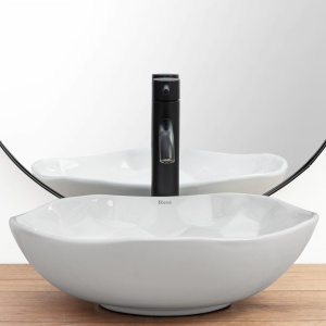 LAVOAR REA PARIS, 41CM, ALB, MONTAJ PE BLAT, DIN CERAMICA, CALITATE SUPERIOARA, REA