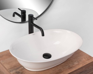 LAVOAR REA ROMA, 56 CM, ALB, MONTAJ PE BLAT, CALITATE SUPERIOARA, REA - Img 2
