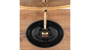 LAVOAR REA SOFIA MINI, NEGRU, 35 CM, DIN CERAMICA, CALITATE SUPERIOARA - Img 4