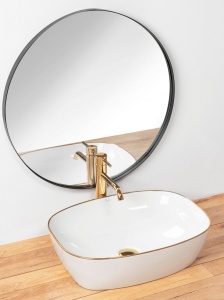 LAVOAR REA SOL, ALB/AURIU, 50 CM, DIN CERAMICA, CALITATE SUPERIOARA