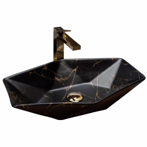 LAVOAR REA VEGAS, NEGRU MAT, 56 CM, MODERN, DIN CERAMICA, MONTAJ PE BLAT, CALITATE SUPERIOARA, REA
